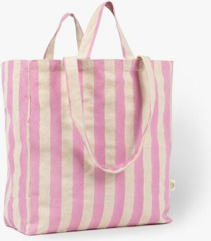 OMOM Einkaufstasche | Strandtasche | Tragetasche aus Bio-Baumwolle gestreift