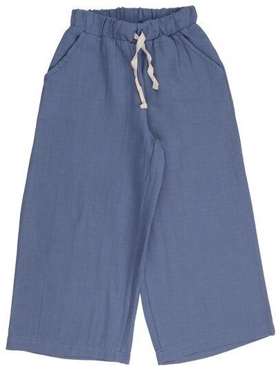 Kinder Hose GOTS-zertifiziert aus Bio-Baumwolle mit Elasthan, blau, elastischer Bund, knielang – Walkiddy, weich & allta...