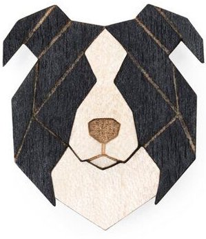 BeWooden Brosche aus Holz "Border Collie"| Einzigartiges Mode Schmuck