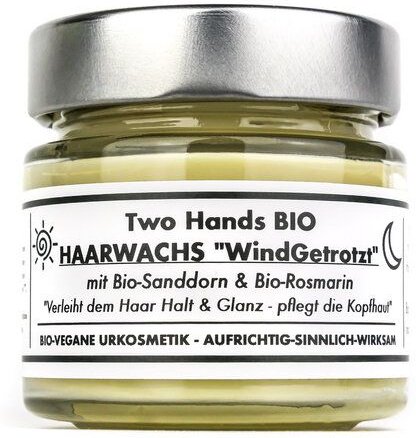 Two Hands BIO Haarwachs „WindGetrotzt“ mit Bio-Sanddorn & Bio-Rosmarin - Bartwachs - Bio Vegan