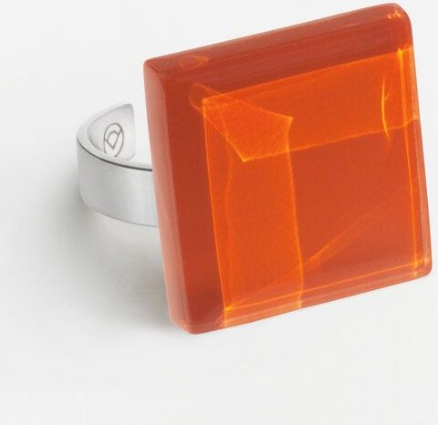 ALEXASCHA Geometrischer Statement Ring aus Glas | PUREFORM