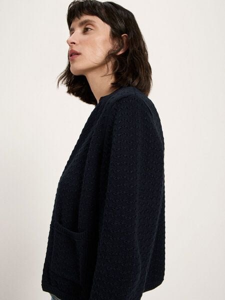 LANIUS Strickjacke mit Struktur aus Bio-Baumwolle