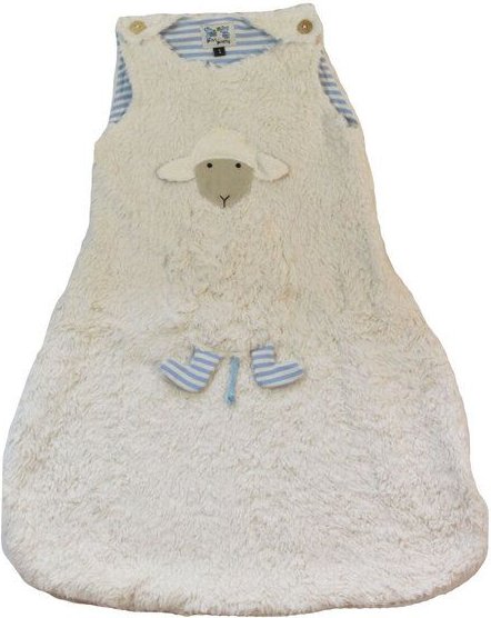 Pat und Patty Babyschlafsack "Schaf" hellblau/natur-gestreift , 100 % Baumwolle (kbA)