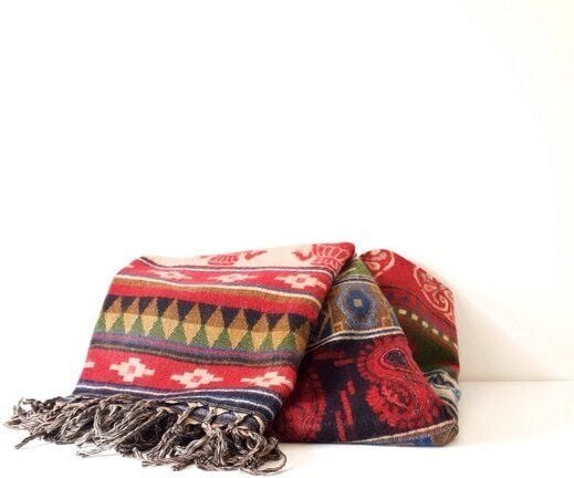 Himal Hemp HH „ZigZag Ornament“ Schal/Decke handgewebt MADE IN NEPAL