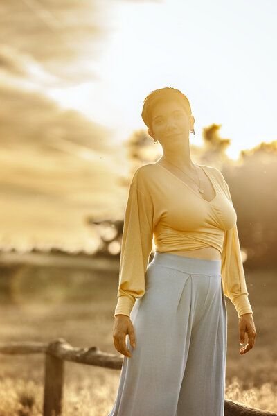 Vivien Joy High Waist Hose mit Falten - Farrah Comfy Pants