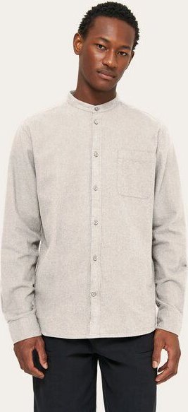 KnowledgeCotton Apparel weiches Flannelhemd - Melangé Flannel Stand Collar Shirt - aus biologisch angebauter Baumwolle