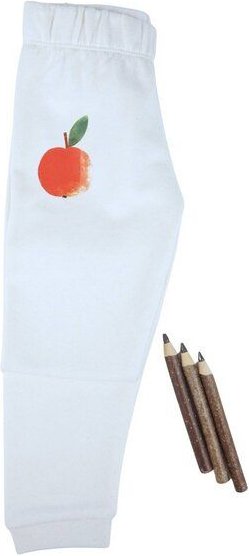 Meladi Kinder Baby-Hose aus Biobaumwolle - Apfel auf Natural Raw