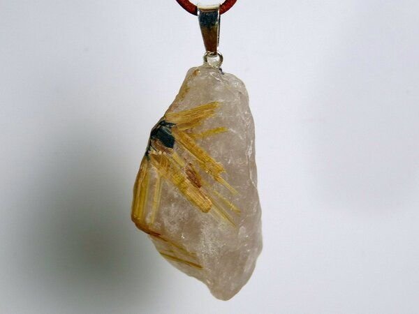 OneWorldMinerals Rutilquarz Edelstein-Anhänger, Brasilien, naturbelassen