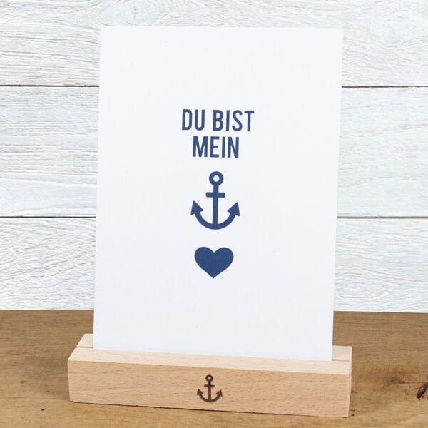 Bow & Hummingbird Maritime Postkarte "Du bist mein Anker" aus Recyclingpapier