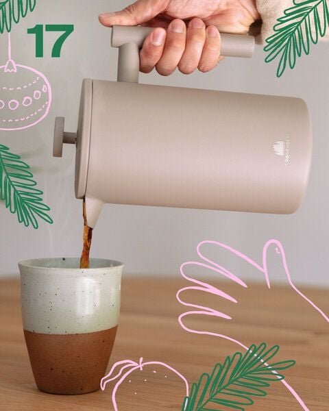 GROENENBERG Edelstahl French Press bunt 0,6 oder 1 Liter | mit Thermo-Effekt | Inkl. Ersatzfilter