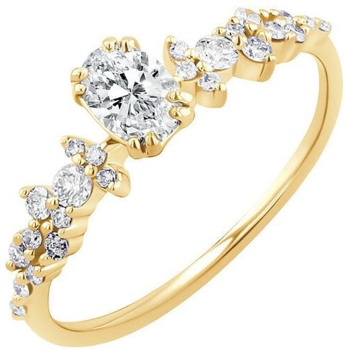 Eppi Verlobungsring mit Moissanit und Lab Grown Diamanten Mica