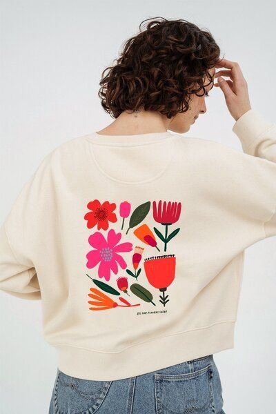 Kultgut Artdesign - Biofair- Kuscheliger Sweatpullover / Let the flowers shine