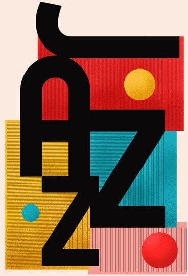 Photocircle Poster / Leinwandbild - Jazz typography