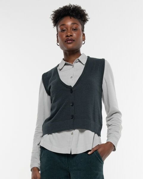 Alma & Lovis Feine Strickweste aus softem Bio-Baumwoll-/Woll-Mix | Cot-Wool Weste
