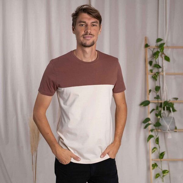 Vresh Clothing Olav - Classic Fit Colourblock T-Shirt aus Biobaumwolle