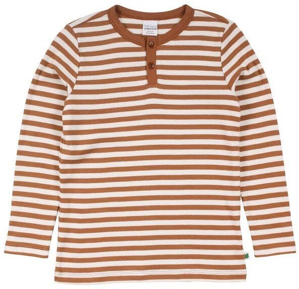 Fred's World by Green Cotton "Green Cotton" Streifen-T-Shirt mit Knopfleiste