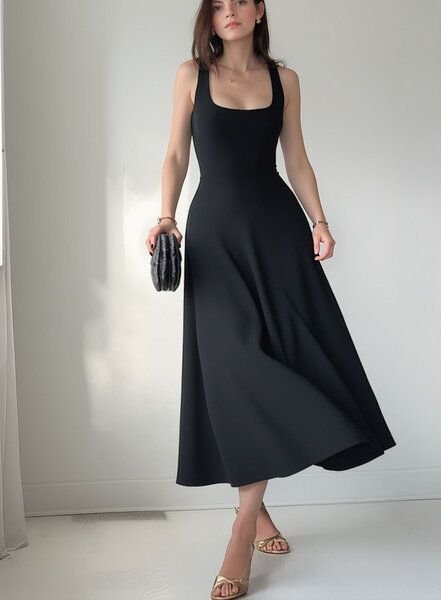 Thumbnail - Ingoria AMELIA zeitloses Wendekleid mit Taillenschnürung in Maxi Länge