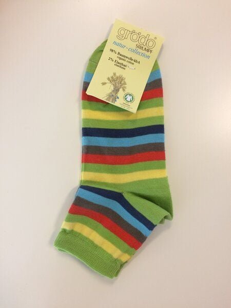 grödo Kurzschaftsöckchen Sneaker Ringel m. Biobaumwolle 32173 bunt