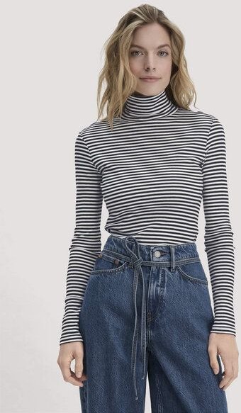 hessnatur Streifen Softrib Longsleeve Fitted aus Bio-Baumwolle und Modal