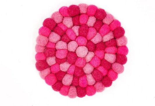 short'n'pietz handgefilzte Glasuntersetzer aus Filzkugeln