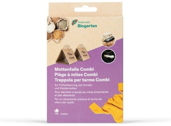 Andermatt Biogarten Mottenfalle Combi – Leimfalle zur Früherkennung von Vorrats- und Kleidermotten