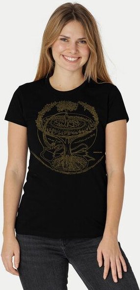 Peaces.bio - handbedruckte Biomode Bio-Damen-T-Shirt "Weltenesche"