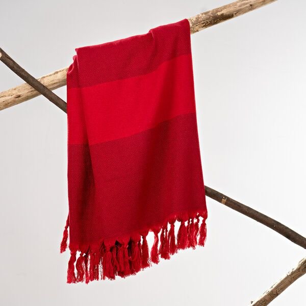 HängemattenGlück Hamamtuch/Strandtuch, handgewebt, flauschig, Bio-Baumwolle, GOTS-zertifiziert, 100x180cm