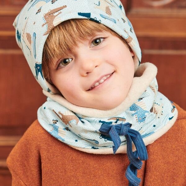 Cheeky Apple Gefütterter Bio-Halswärmer "Crocs on Wheels|Fleece Nude meliert"