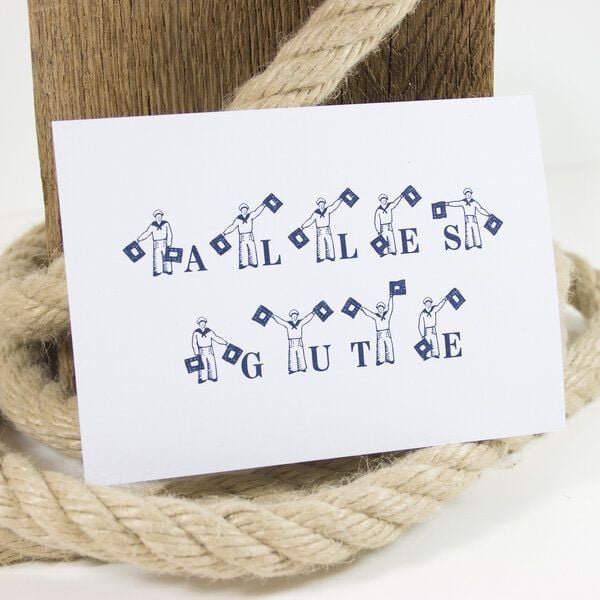 Bow & Hummingbird Postkarte Alles Gute