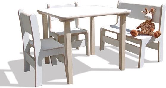 Thumbnail - Die Schreiner Christoph Siegel Kindersitzgruppe - Tisch, 2 Stühle und 1 Bank