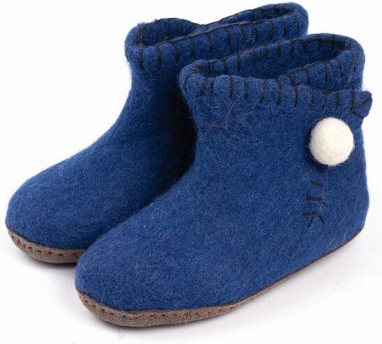 El Puente Filz-Stiefelchen "Pata" aus 100% Wolle und Rindsleder