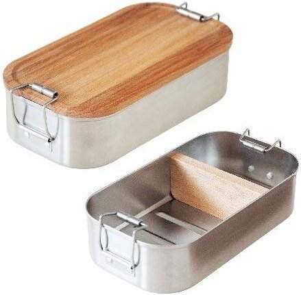 Cameleon Pack Lunchbox mit Deckel und Trennsteg aus heimischem Buchen Holz
