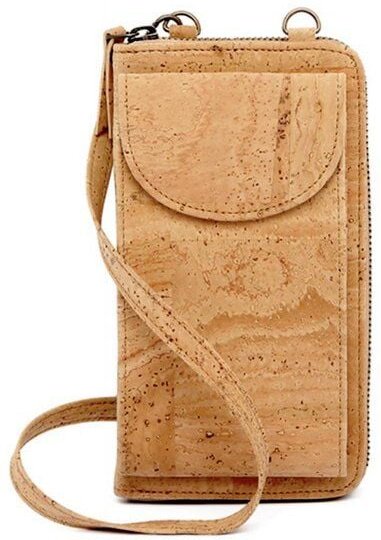 Kork-Deko Kork Handytasche + Geldbeutel | beige oder weiß | 2 in 1 Tasche