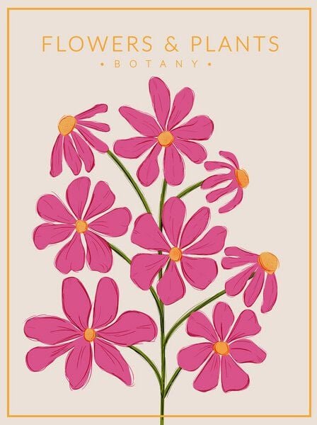 Photocircle Poster / Leinwandbild - Hot Pink Flowers - Botany no1