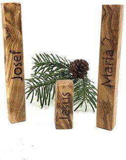 Olivenholz erleben Weihnachtskrippe "MODERN LIFE" aus Olivenholz