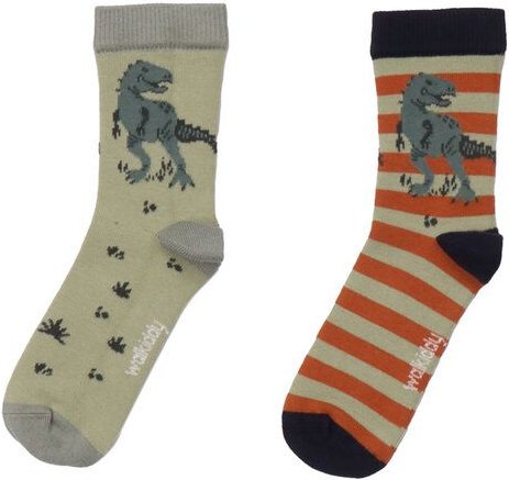 Kinder Bio-Socken Baumwolle - Walkiddy Dinosaurland beige, nachhaltige und hautfreundliche Qualität für Babys (Gr. 50-92...