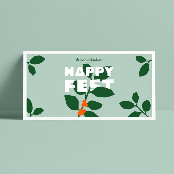 Avocado Store Wunschbetrag Gutschein als druckfähige PDF per E-Mail ab 10€ - Happy Fest - Zweig