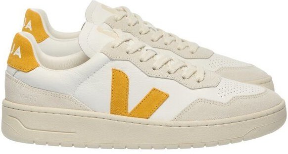 Veja Damen-Sneaker V-90 OT Leather White Safran