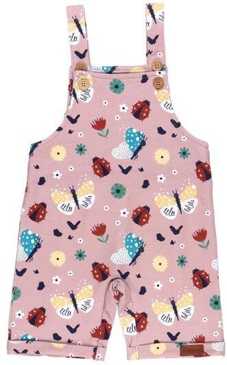 Baby Strampler GOTS zertifiziert – Bio-Baumwolle, Rosa mit Marienkäfer- und Schmetterlingsmotiv, bequem & luftig | Walki...