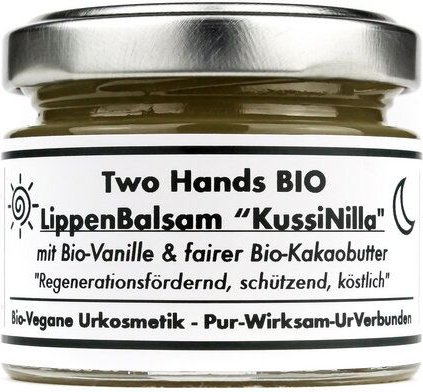 Two Hands BIO Lippenbalsam „KussiNilla“ mit echter Bio-Vanille & fairer Bio-Kakaobutter - Bio Vegan