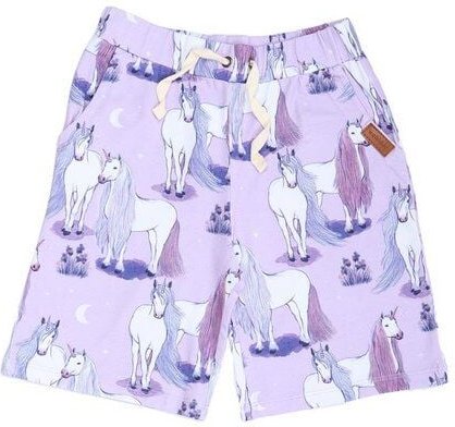Kinder Shorts „Unicornland“ aus Bio-Baumwolle in Lila – GOTS-zertifiziert, Walkiddy