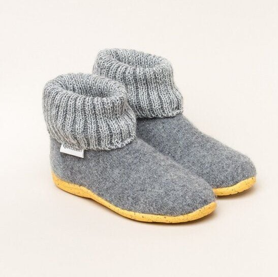 Gottstein Kinder Hüttenschuh Alpine Boot RU - Aus reiner Bio-Schafwolle für Jungen & Mädchen mit Gummisohle - Hausschuh ...