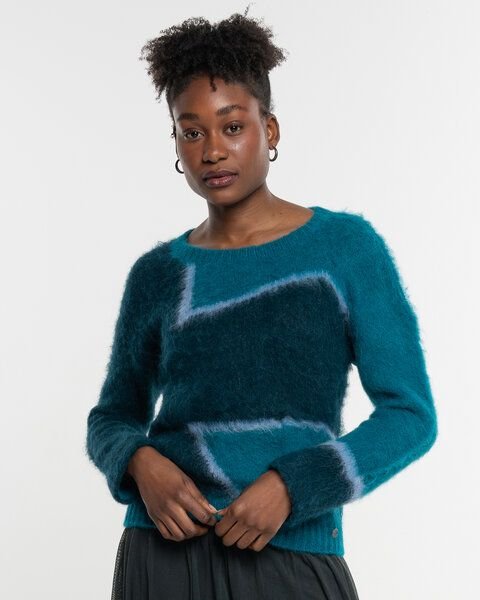 Alma & Lovis Color-Block Pullover aus gebrushtem Alpakastrick | Jaquard Pulli