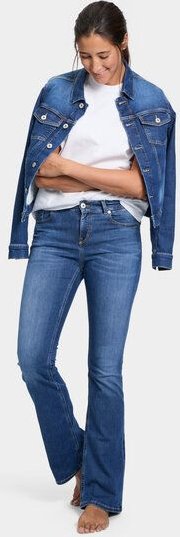 Thumbnail - FUTURE:PEOPLE. 01:02 BOOTCUT - MID WAIST- Damen Jeans aus leichtem Stretch-Denim aus Bio-Baumwoll/ Tencel-Mix (30102 1 1...