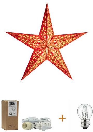 Mitienda Shop Papierstern Festival orange Weihnachtsstern aus Recyclingpapier