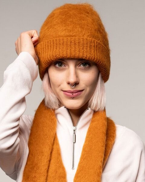 Alma & Lovis Weiche Kuschelmütze aus gebrushtem Alpakastrick | Brushed Cap