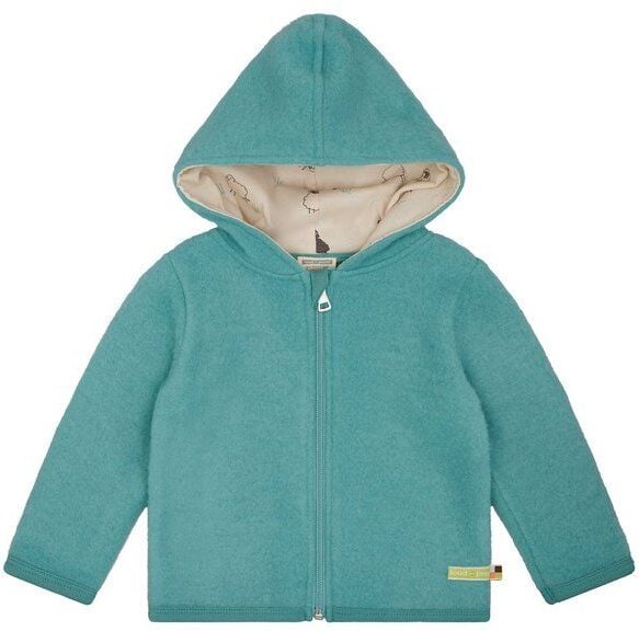 loud + proud Babys & Kinder Wollfleece-Jacke mit Kapuze, GOTS-zertifiziert