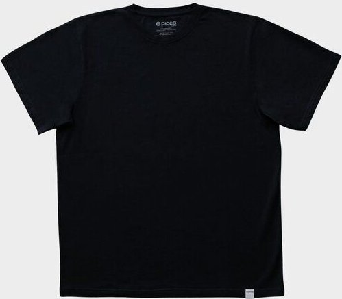 picea (by bleed) Classic Fit Quality Basic T-Shirt Schwarz