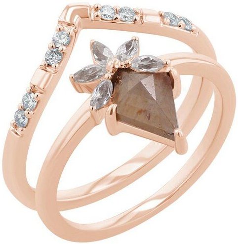 Eppi Set mit Salt and Pepper Diamanten und Moissaniten Leony