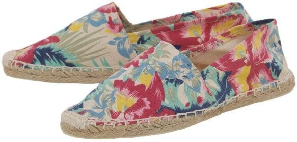 Japanwelt Espadrilles Espadrilles Canvas Unisex Sommerlatschen Leinen Hawaii rot